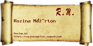Rozina Márton névjegykártya
