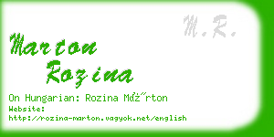 marton rozina business card